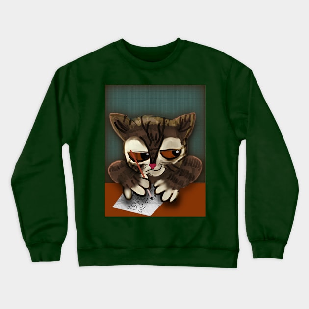 Drawing cat Crewneck Sweatshirt by HCShannon